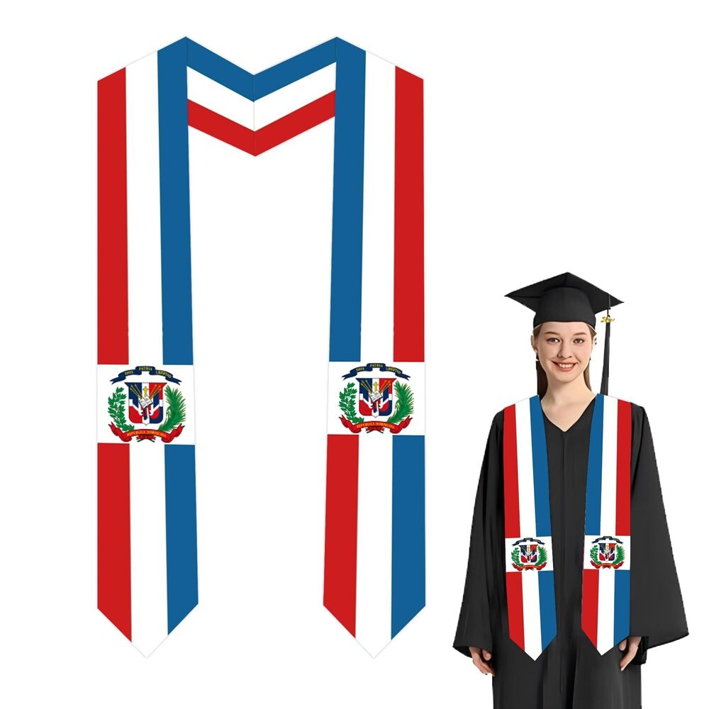6522 National Flag Graduation Stole Embroidery Sash for Study Aboard